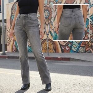 Good American Good Classic Bootcut Jeans Womens 10/30 High Rise Faded Black Gray